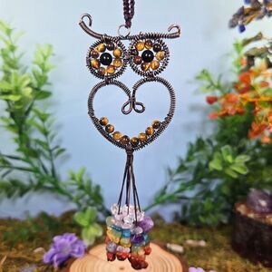 Handmade Tiger's Eye Crystal Owl Décor #51